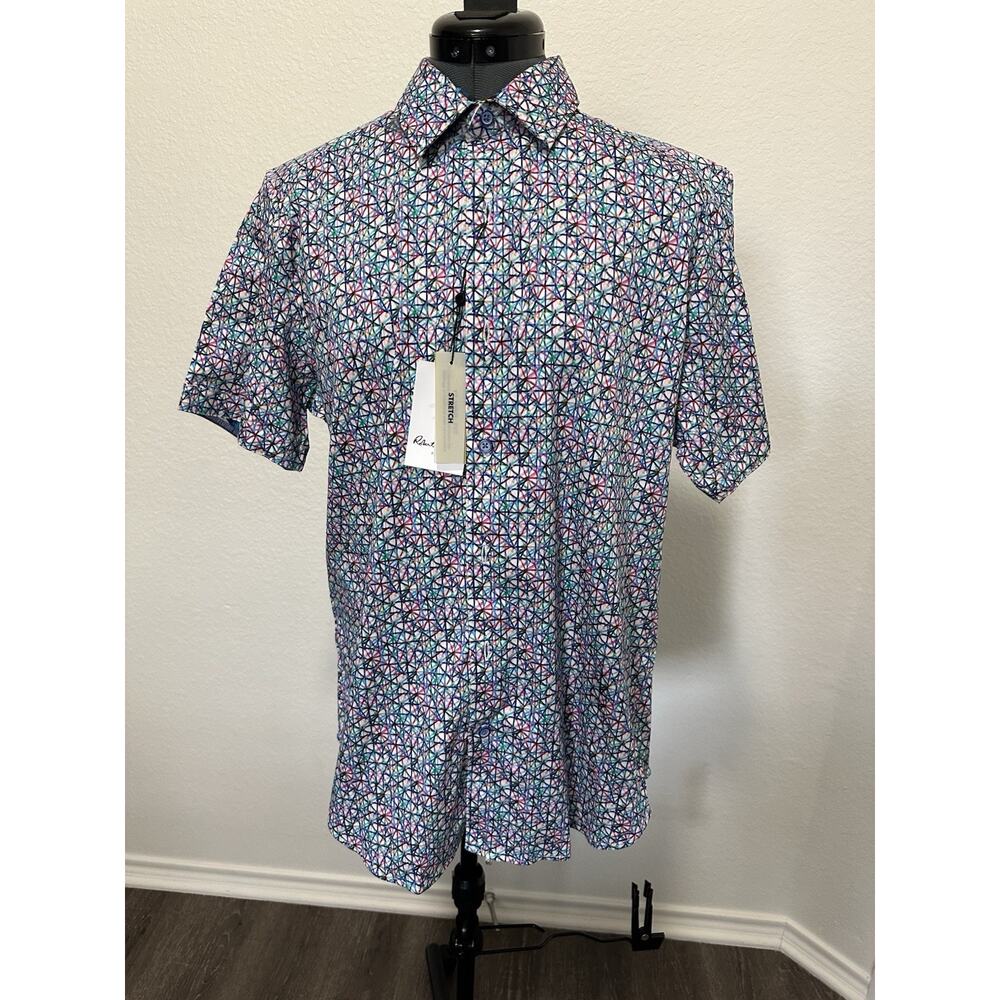 Robert Graham Kepner Shirt Men’s Size M Short Sleeve Classic Fit NWT